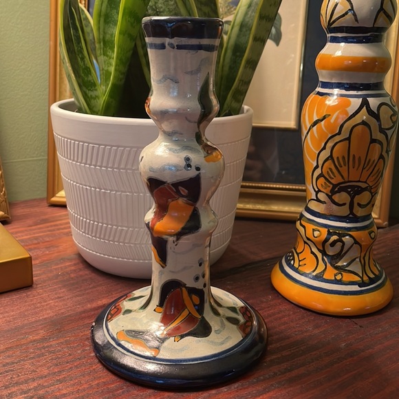 Vintage Mexican Folkart Candlesticks - Picture 3 of 7